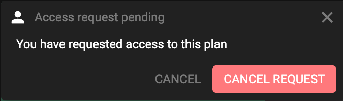 Restricted access pending modal